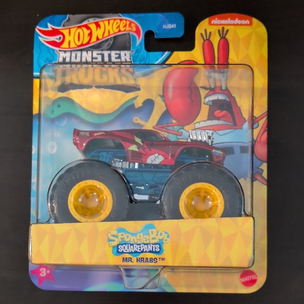 NEW SpongeBob 3 Monster Trucks Mattel Hot Wheels Plankton Mr. Krabs Squidward - Picture 3 of 6